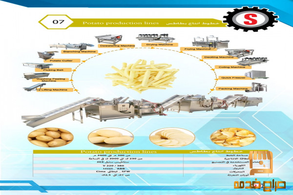 خطوط انتاج تعبية البطاطس نص مقلي